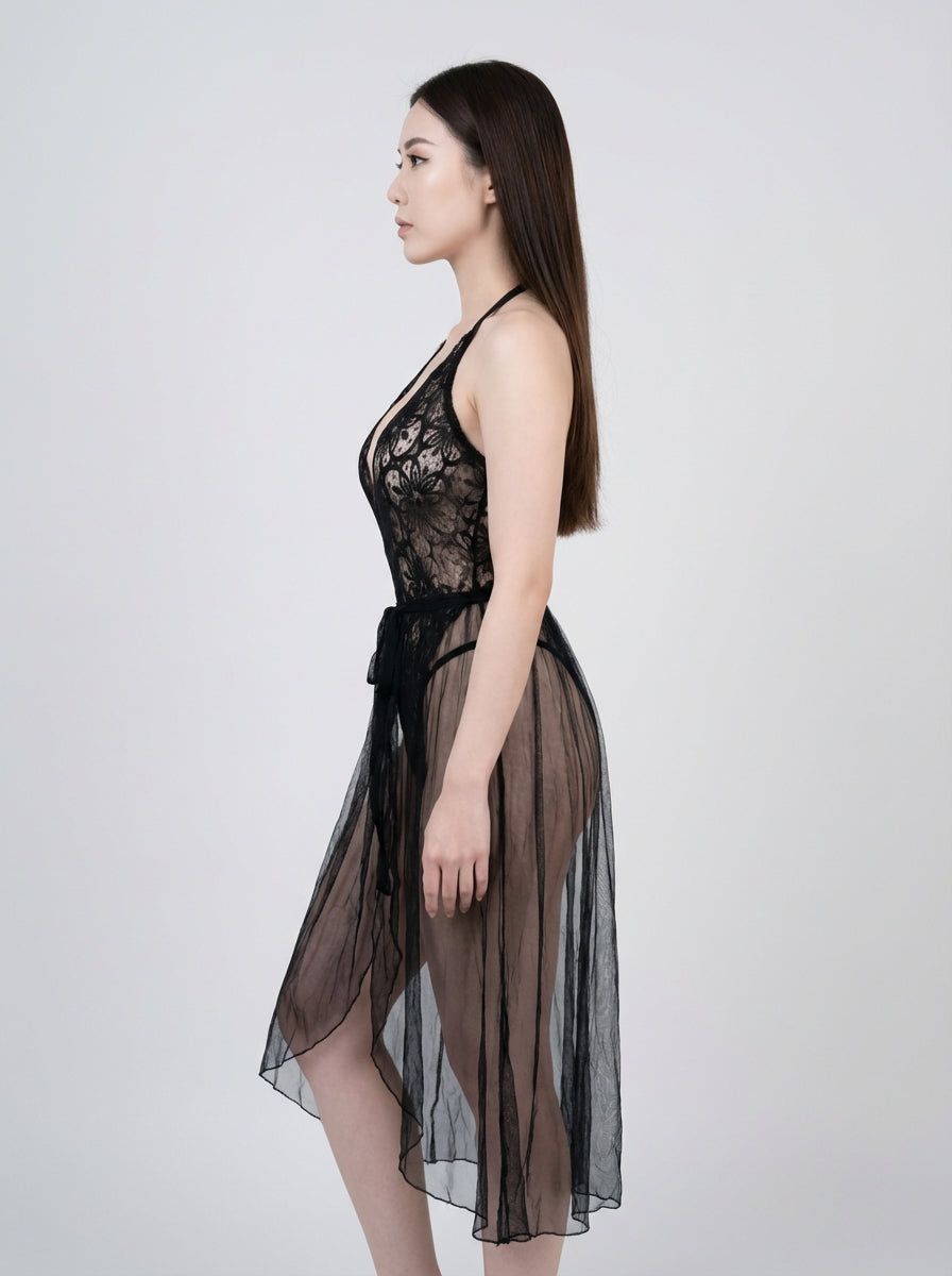 Floral Lust Lace Teddy Side