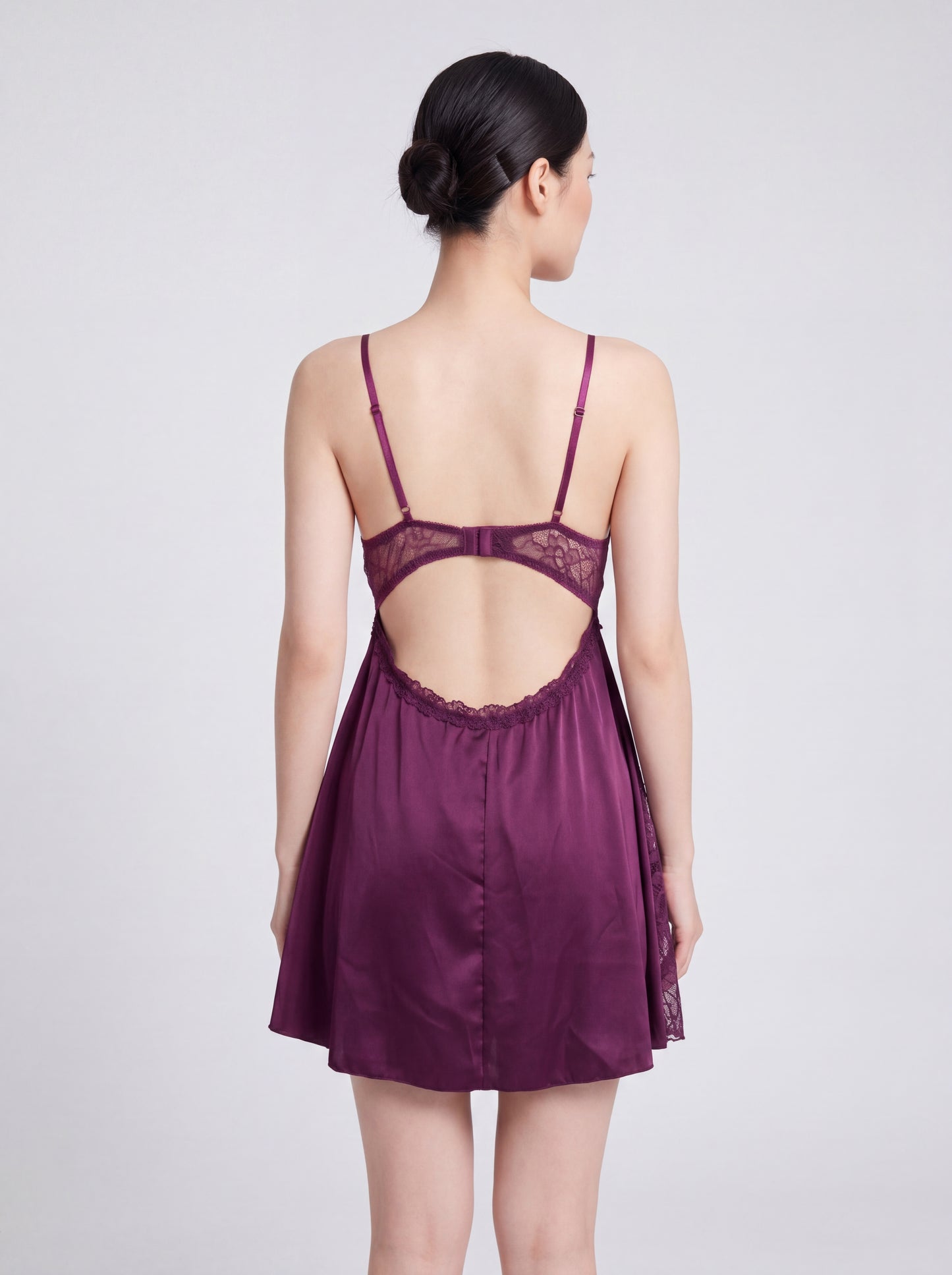 Lace-Cup Satin Babydoll
