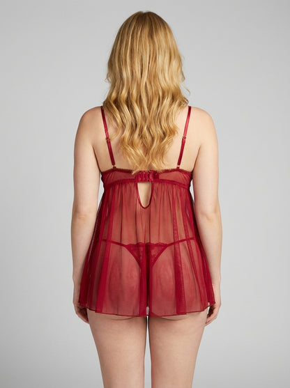Midnight Allure Babydoll Back